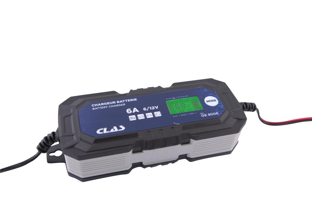 Chargeur de batterie de voiture ((de 6 à 12 V, et câbles)) CLAS  ref. OE 8006